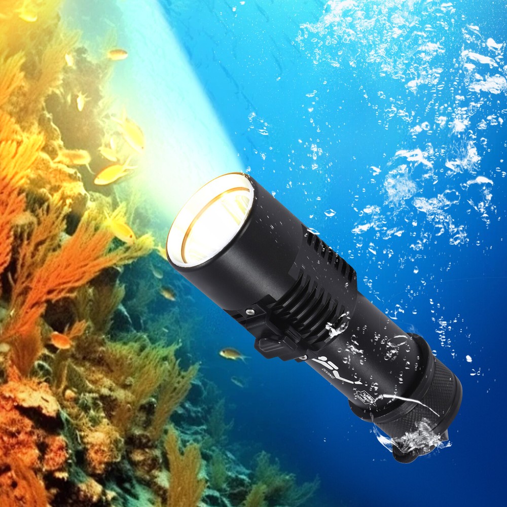 Waterproof Dive Light, Compact Bright Diving Torch, Submersible Flashlight