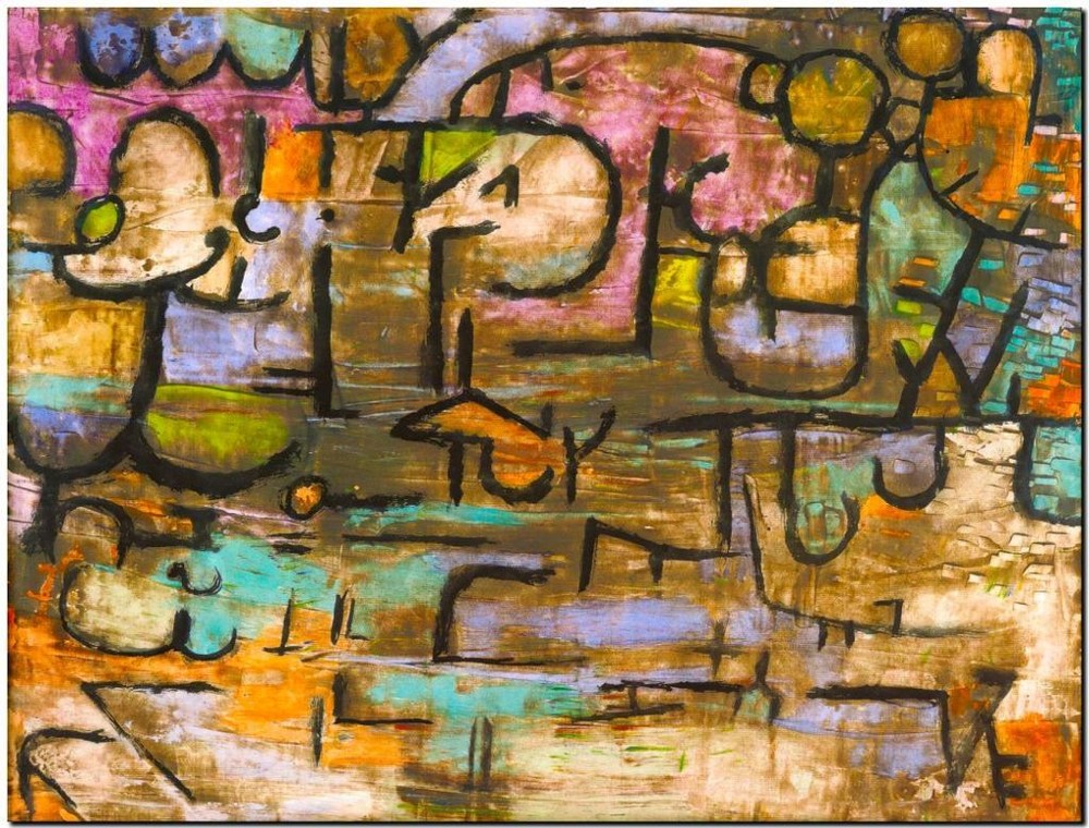 PAUL KLEE ABSTRACT ART ~ After the Flood ~ *FRAMED* CANVAS PRINT 18x12