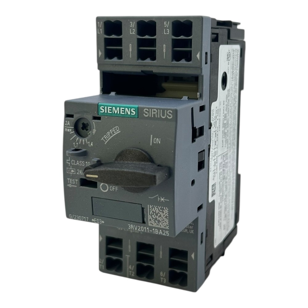 Siemens Motor Protection Switch SIRIUS 1.4–2 A 3RV2011-1BA25 3-Pol Industrial