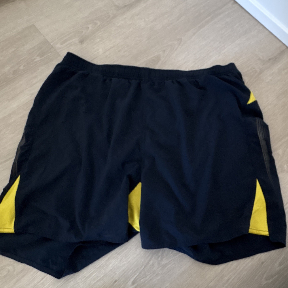 adidas Supernova Men’s XL Running Shorts Black/Yellow Mesh Polyester Pockets