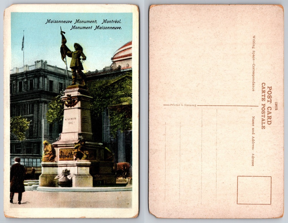 Maisonneuve Monument Montreal Canada Postcard