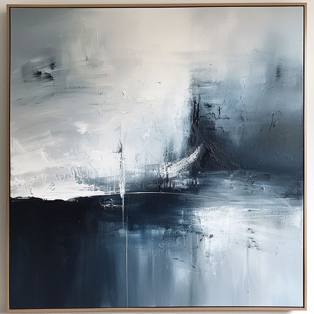 Hand Painted Oil Paintings On Canvas Abstract Wall Art Black and Gray Home Decor