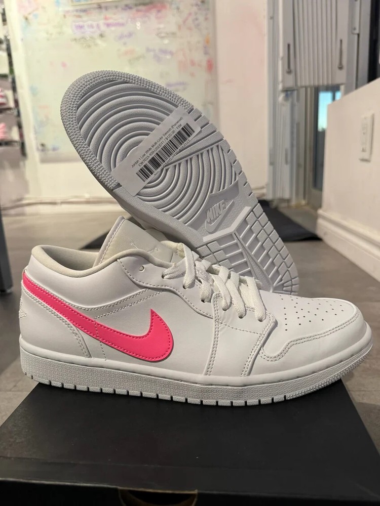 Used Jordan 1 Low White Multi-Color Swoosh CW7033-100 Size 11 SHIPS FAST