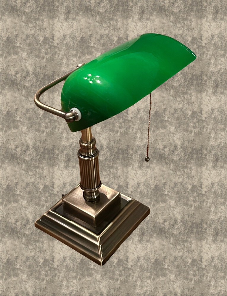 Antique Jade Green Desk Lamp