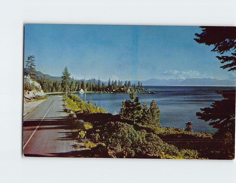 Postcard Shoreline Highway At Lake Tahoe USA