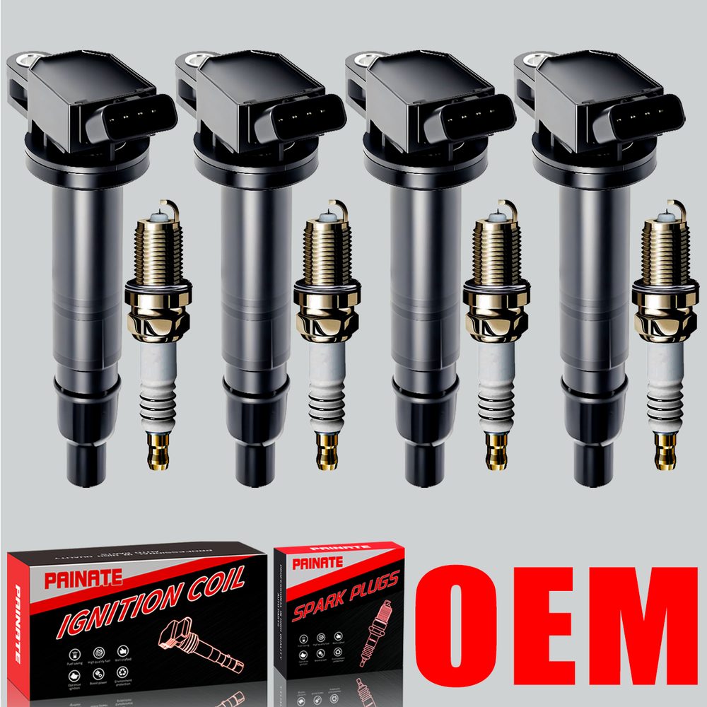 Brand 4X OEM Ignition Coil & Iridium Spark Plugs Kit for Toyota Tacoma 2.7L UF495