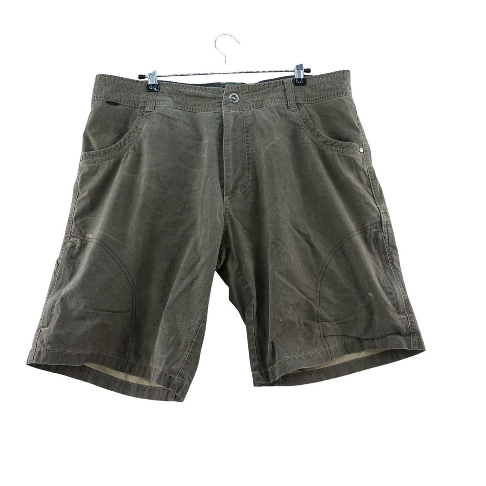 Kuhl Mens Size 38 Olive Green Hiking Cargo Shorts Outdoor Casual Utility Pocket
