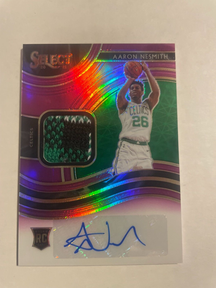 2020-21 Select Aaron Nesmith RC Jersey Purple Prizm Autographs #34 Pacers #99/99