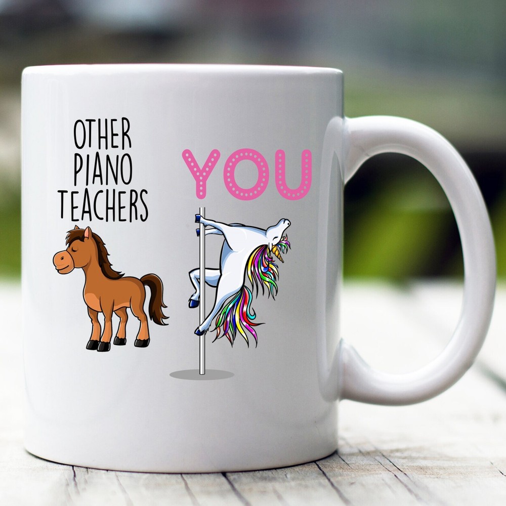 Funny Unicorn Mug Gift for Piano Teachers Perfect Music Instructor Present
