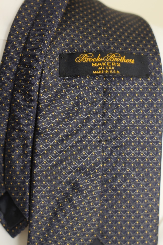 brooks brothers ties for men Silk dark grey with micro yellow dots geometric