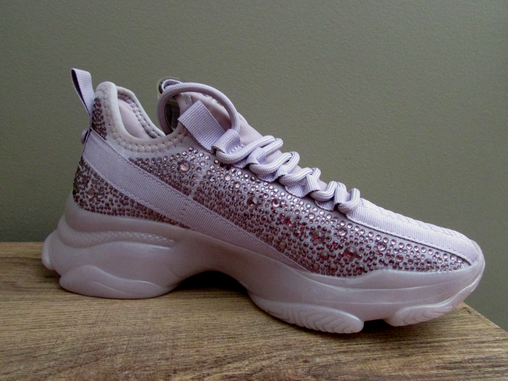 STEVE MADDEN Maxima Sneakers Shoes lilac RHINESTONE Sparkle Chunky soles  8M-NEW