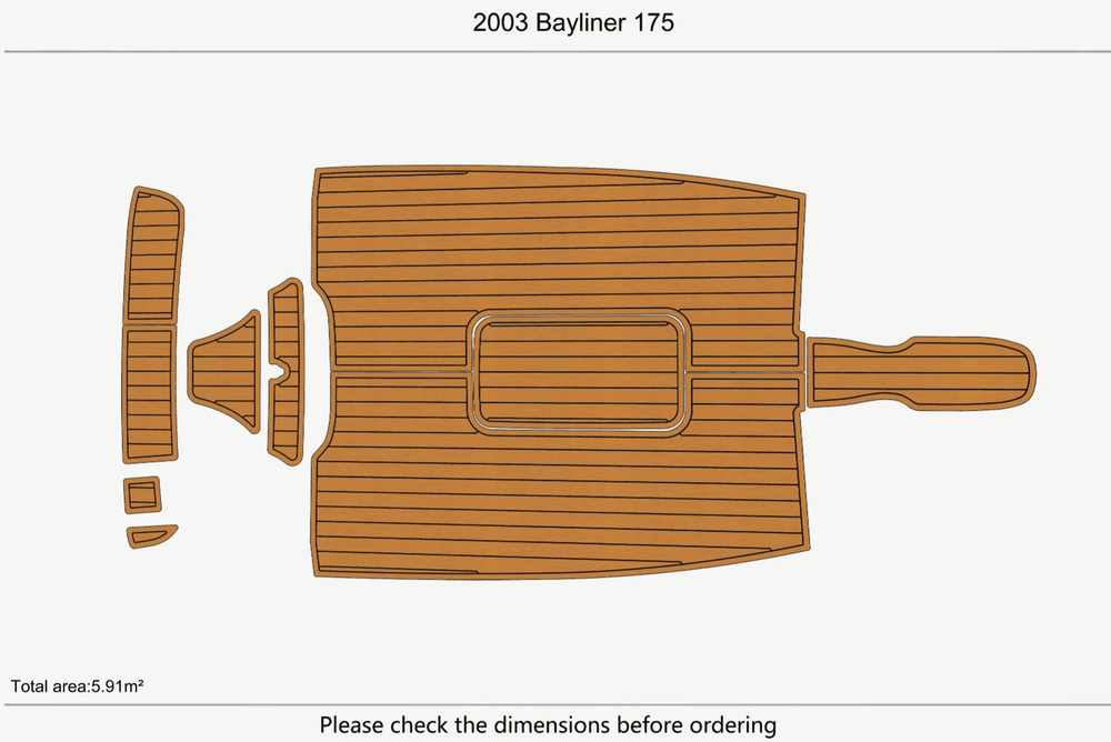 2003 Bayliner 175  Cockpit Swim Platform Boat EVA Pads Foam Teak Deck floor Mat