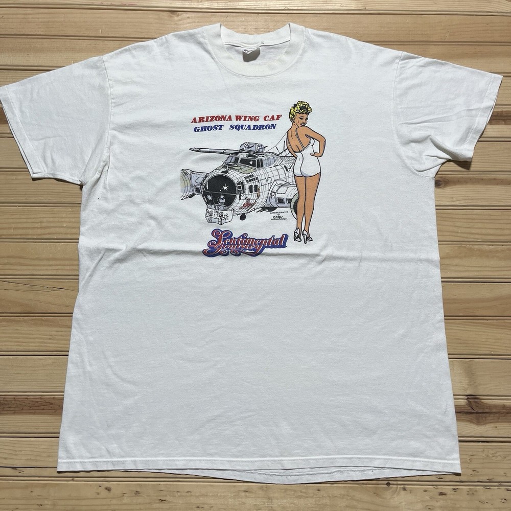 Vintage 90s Arizona Wing Ghost Squadron Centennial Journey Babe Shirt Size 2XL