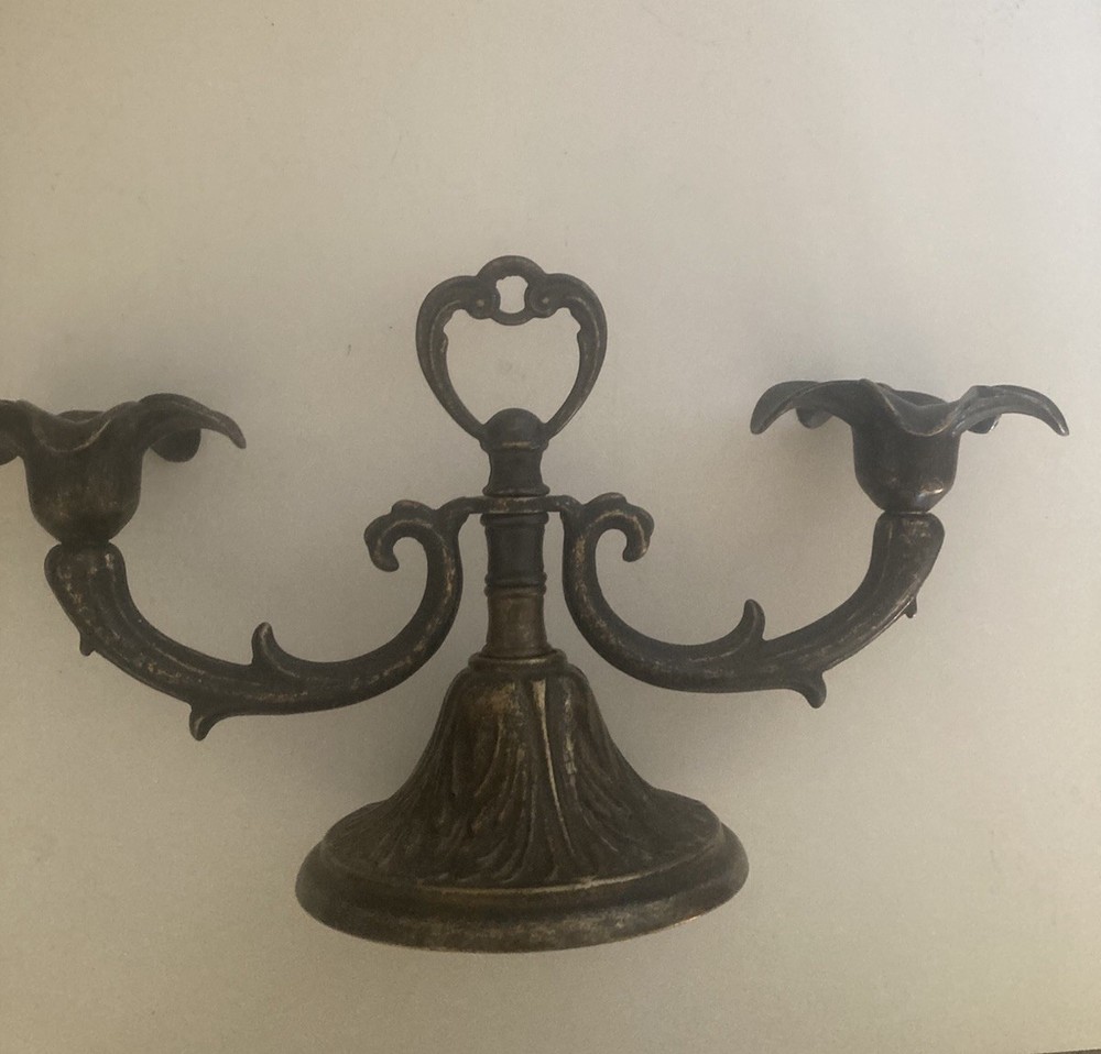 Vintage Brass 2 Arm 2 Candle Candelabra Candlestick Holder
