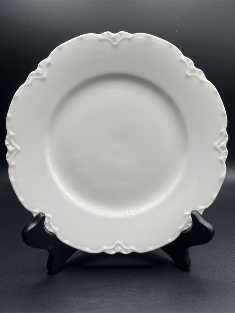 Vintage Haviland France Ranson Salad/Lunch Plate 8.5 in. White w/ Scalloped Edge