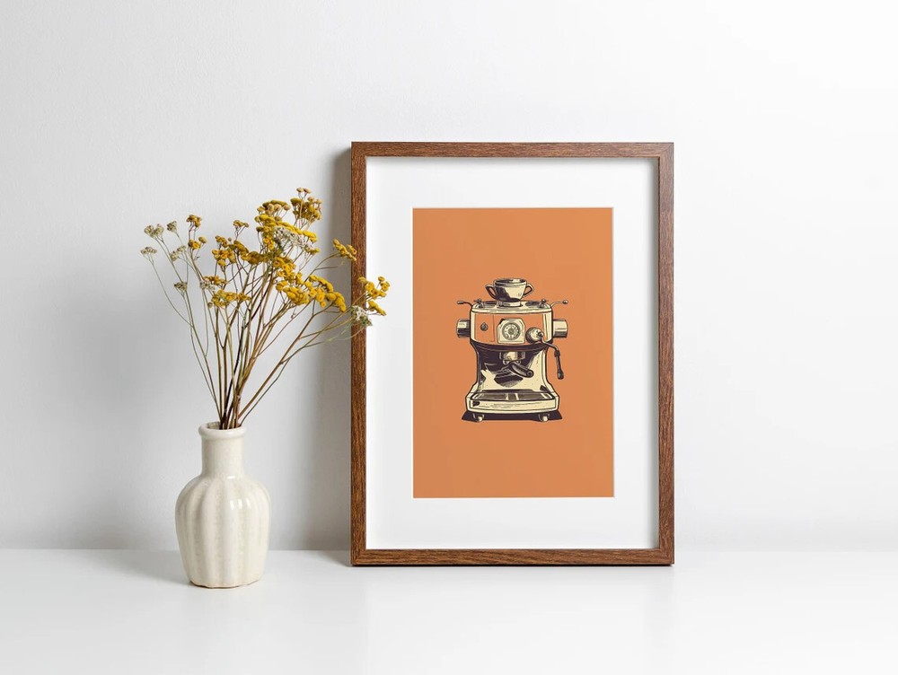 Espresso Machine Coffee Wall Art Poster Premium Quality Choose your Size