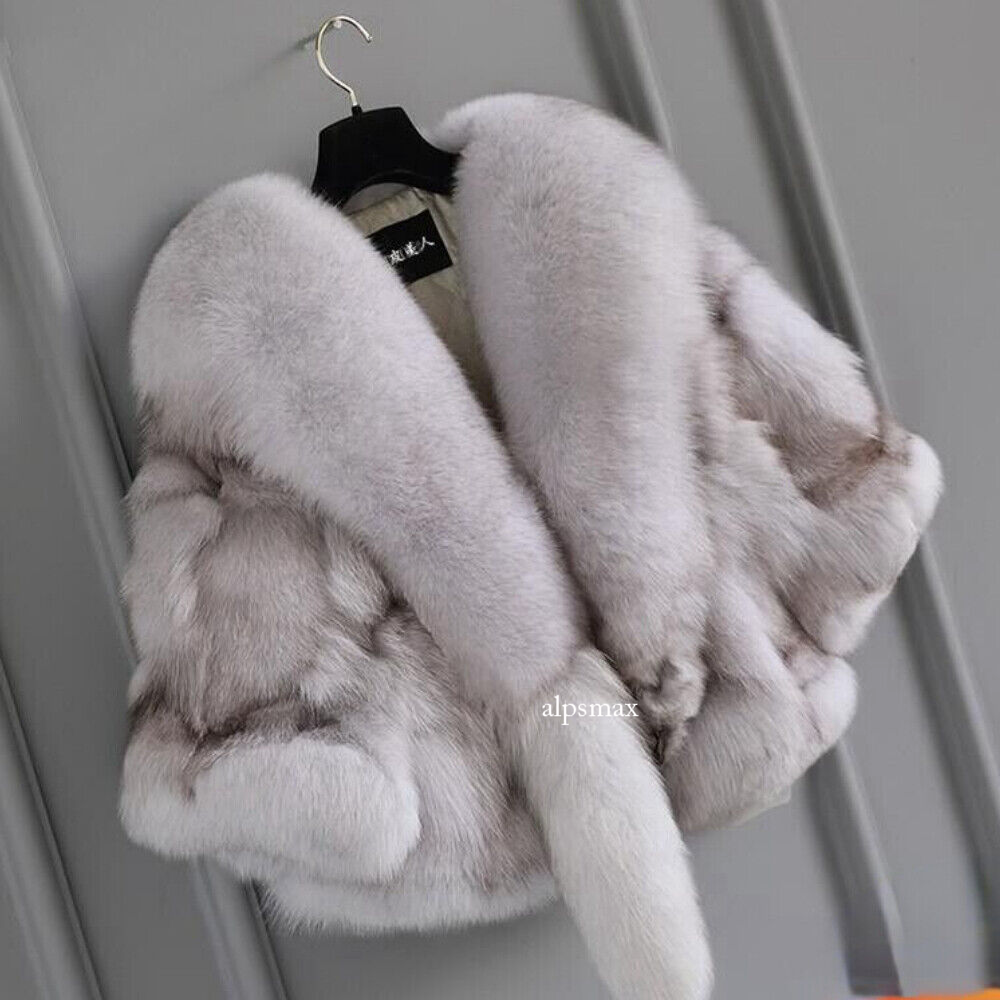100% Real Genuine Fox Fur Coat Women's Fur Jacket Luxury Fluffy FUR Overcoat