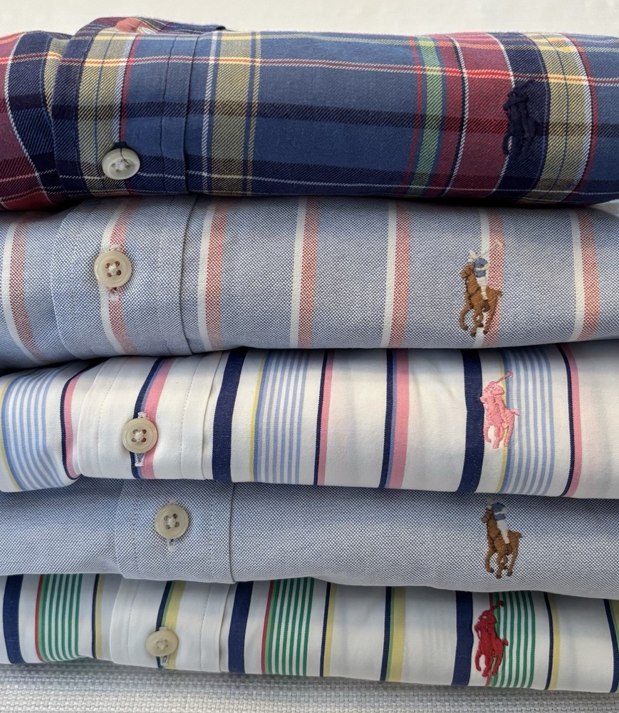 Vintage 90’s Polo Ralph Lauren Men’s Large Classic Fit Bundle Lot of 5 Shirts