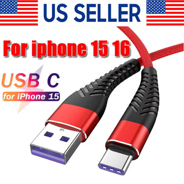 USB C to A Fast Charging Cable for iPhone 15 16 Samsung S21 S20
