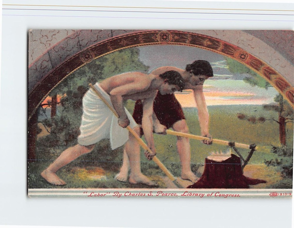 Postcard Labor Painting by Charles S. Pearce Library of Congress Washington DC