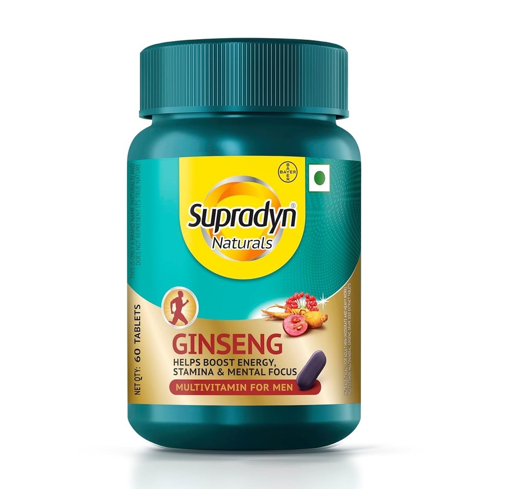 Supradyn Naturals for Men | Energy, Immunity, Stamina, Mental Focus | 60 Tablets