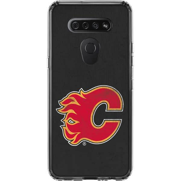 NHL Calgary Flames LG K51/Q51 Clear Case - Calgary Flames Distressed
