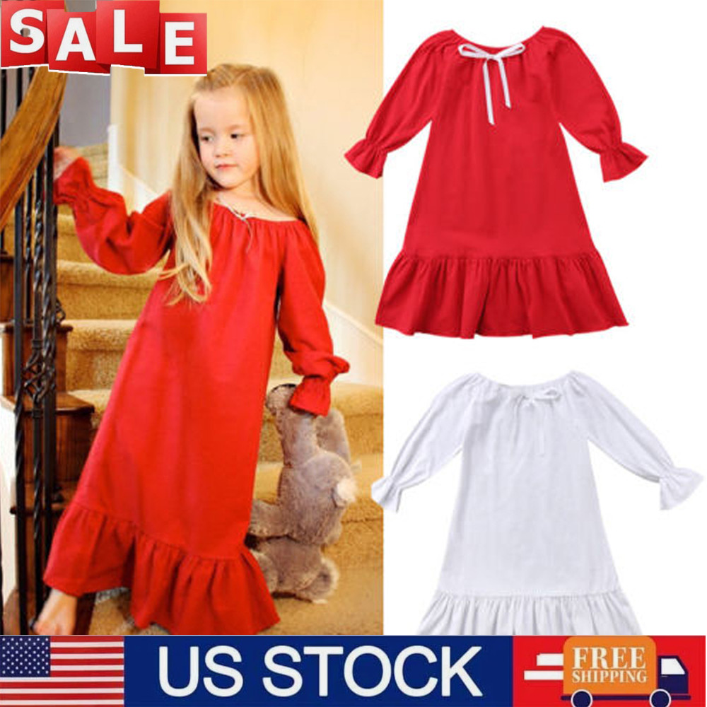 Toddler Girls Clothes Long-sleeved A-Line Dress Floral Hemmed Skirt Party Skirt