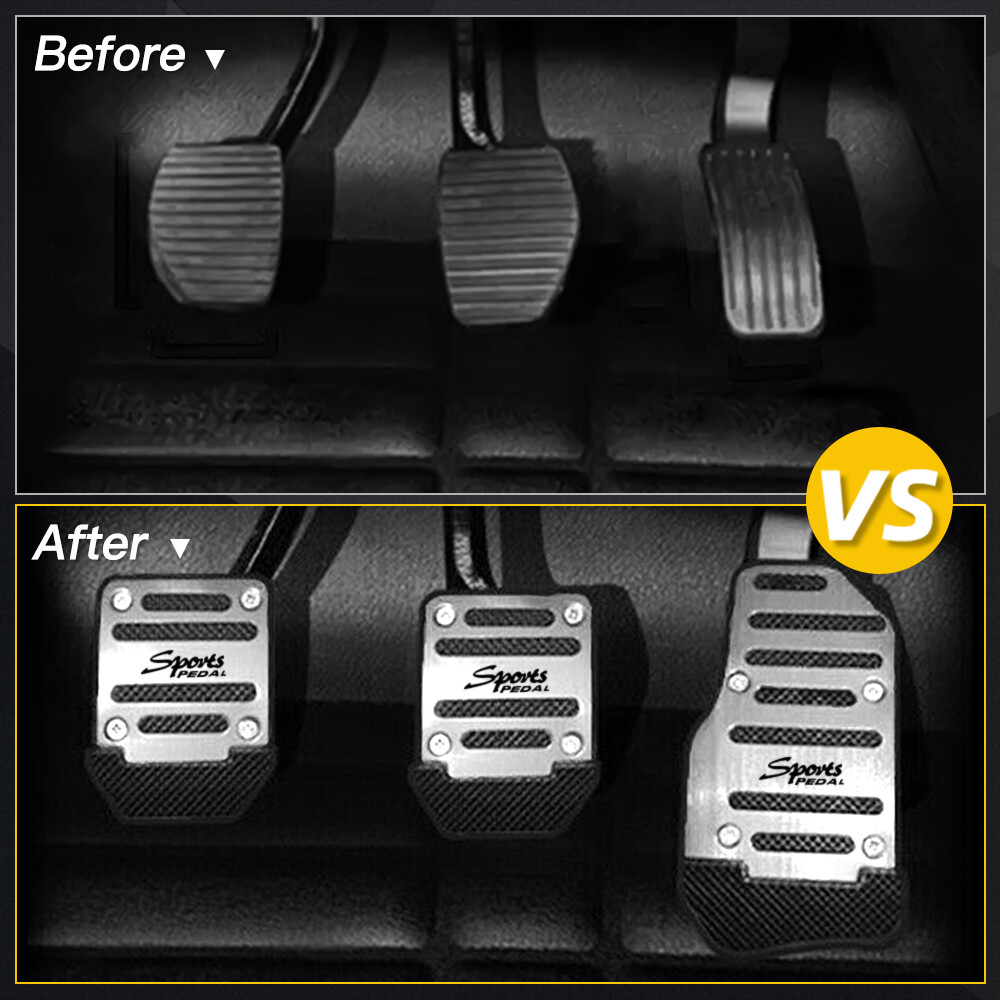 3Pcs Universal Silver Non-Slip Brake Gas Pedal Covers for Manual Cars USA