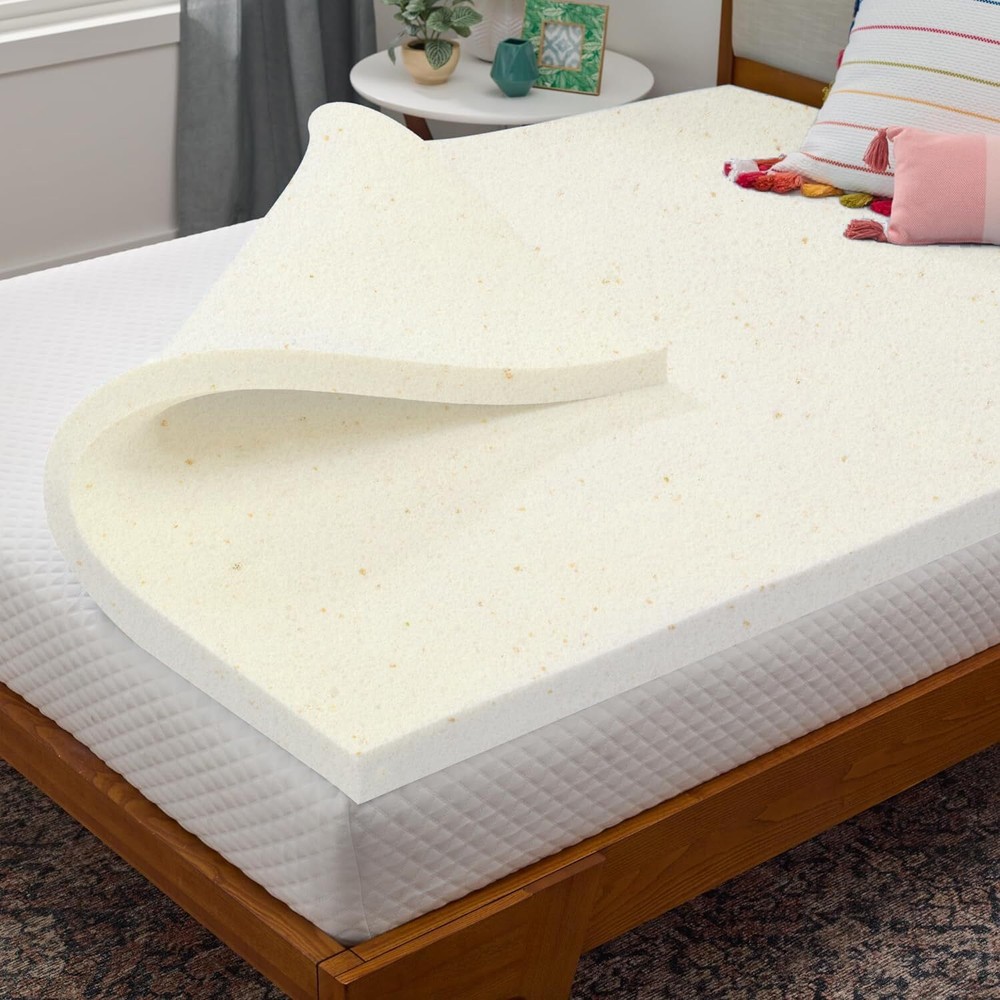 , 2-Inch Copper-Infused Memory Foam Mattress Toppers, Cooling and Pressure Re...