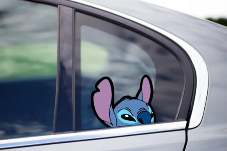 Cute Stitch from Lilo and Stitch Peeking cartoon movie sticker decals