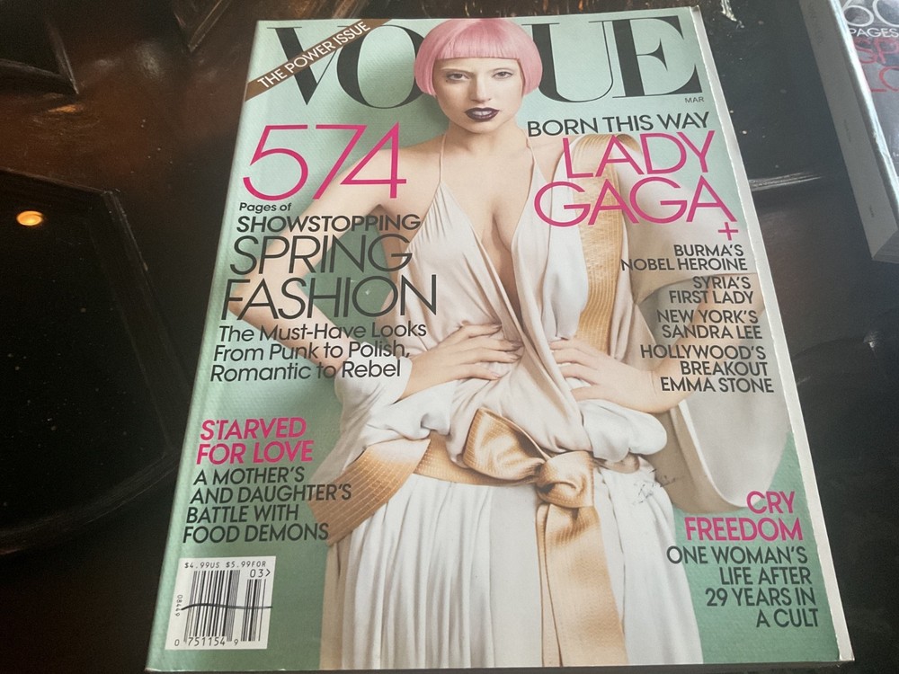 Vogue Magazine March 2011, Lady Gaga Cover, Spring Fashion, Excellent  To New
