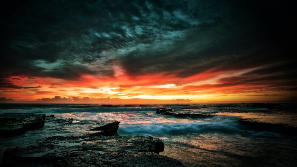Australia dark n stormy sunrise seascape ocean for your glass frame 36