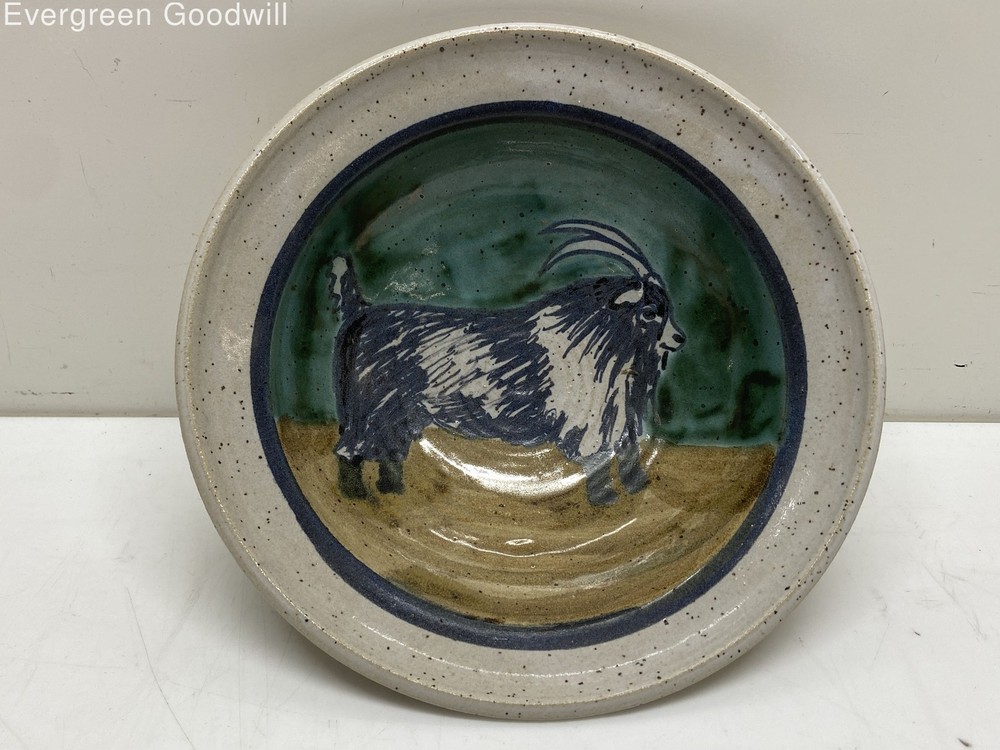 Long-Haired Goat - Studio Pottery Bowl - 8 Inches