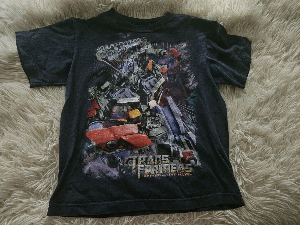Vintage Y2K Transformers Shirt Youth L 10/12 Optimus Bumblebee Kids Graphic