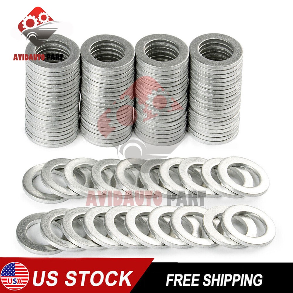 100x 14MM 94109-14000 FOR HONDA/ACURA OIL DRAIN PLUG CRUSH WASHERS Aluminum
