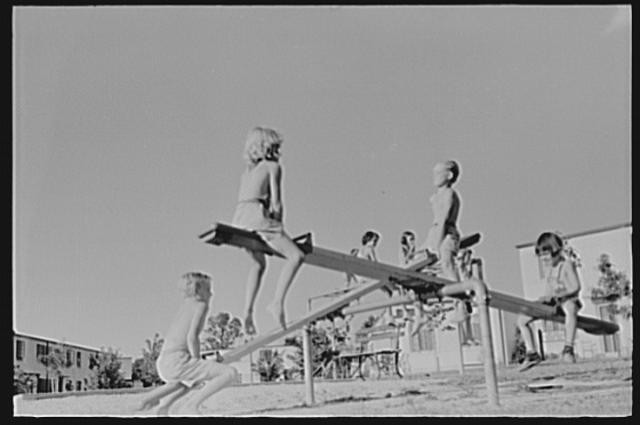 Photo:Greenbelt Maryland 1938 Children on Seesaw Playground FSA photo