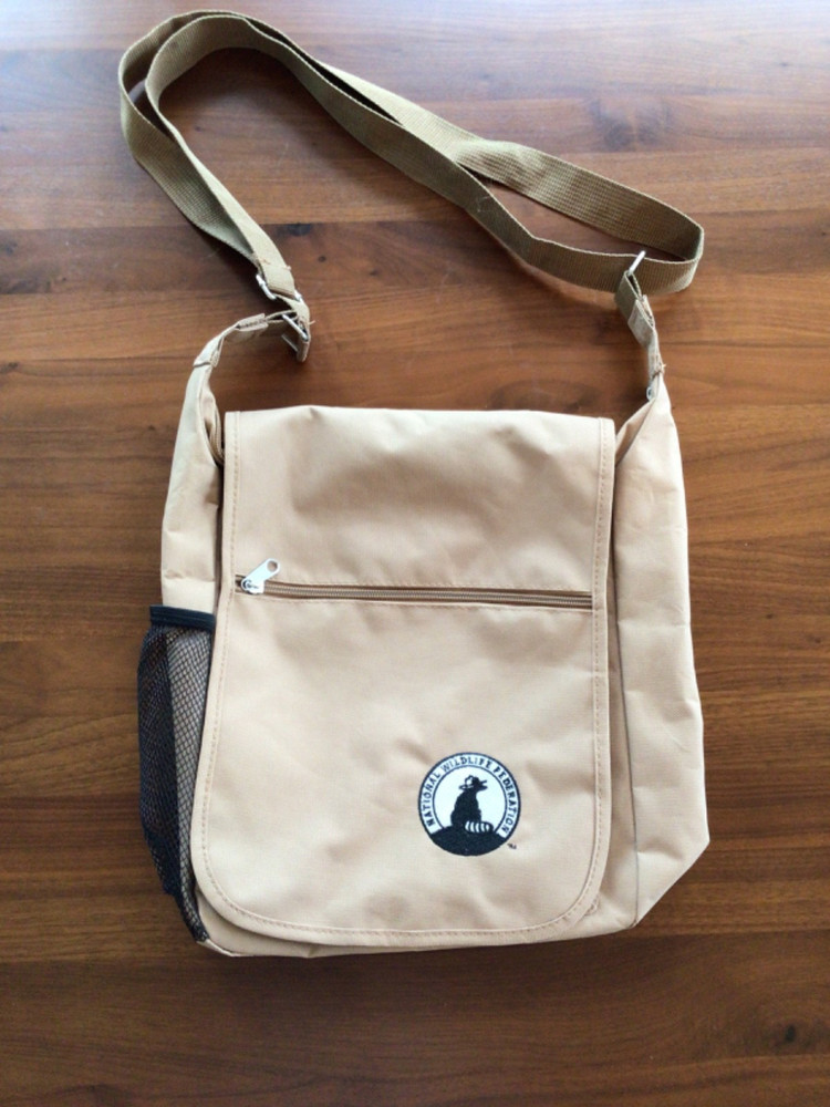 National Wildlife Federation Khaki Canvas Messenger Bag Crossbody Utility Tote