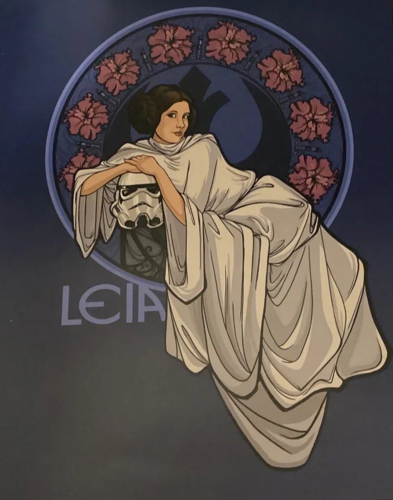 Karen Hallion Signed Leia Print Fleur De Leia 2015 Framed