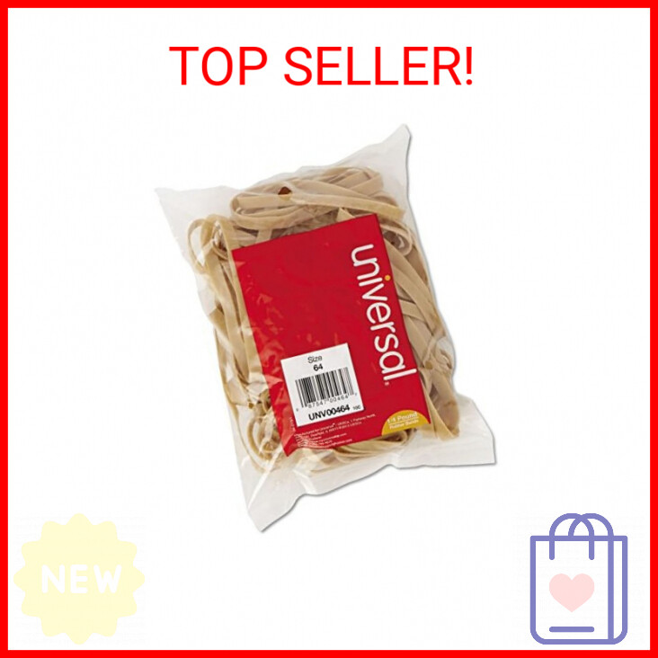 Universal 00464 Rubber Bands, Size 64, 3-1/2 x 1/4, 80 Bands/1/4lb Pack (UNV0046