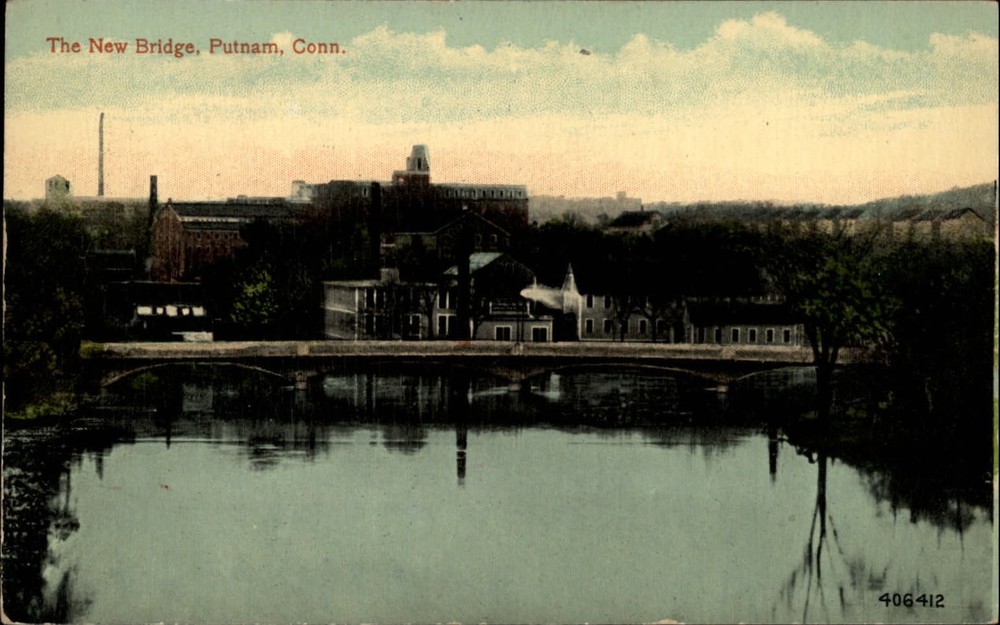 New Bridge ~ Putnam Connecticut ~ dated 1915 vintage postcard