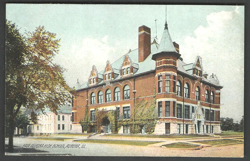 AURORA ILLINOIS East Aurora High School c. 1910 Postcard