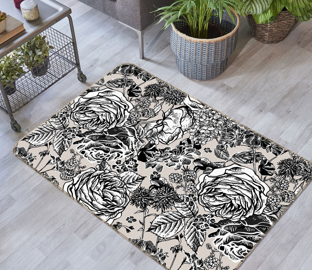 3D Sketch Floral ZHUC1507 Game Non Slip Carpet Mat Photo Carpet Amy