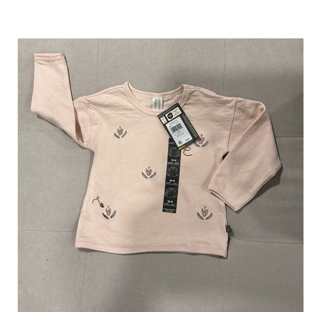 Modern Moments by Gerber Cotton Floral Long Sleeve Crew Neck T-Shirt 18M Pink