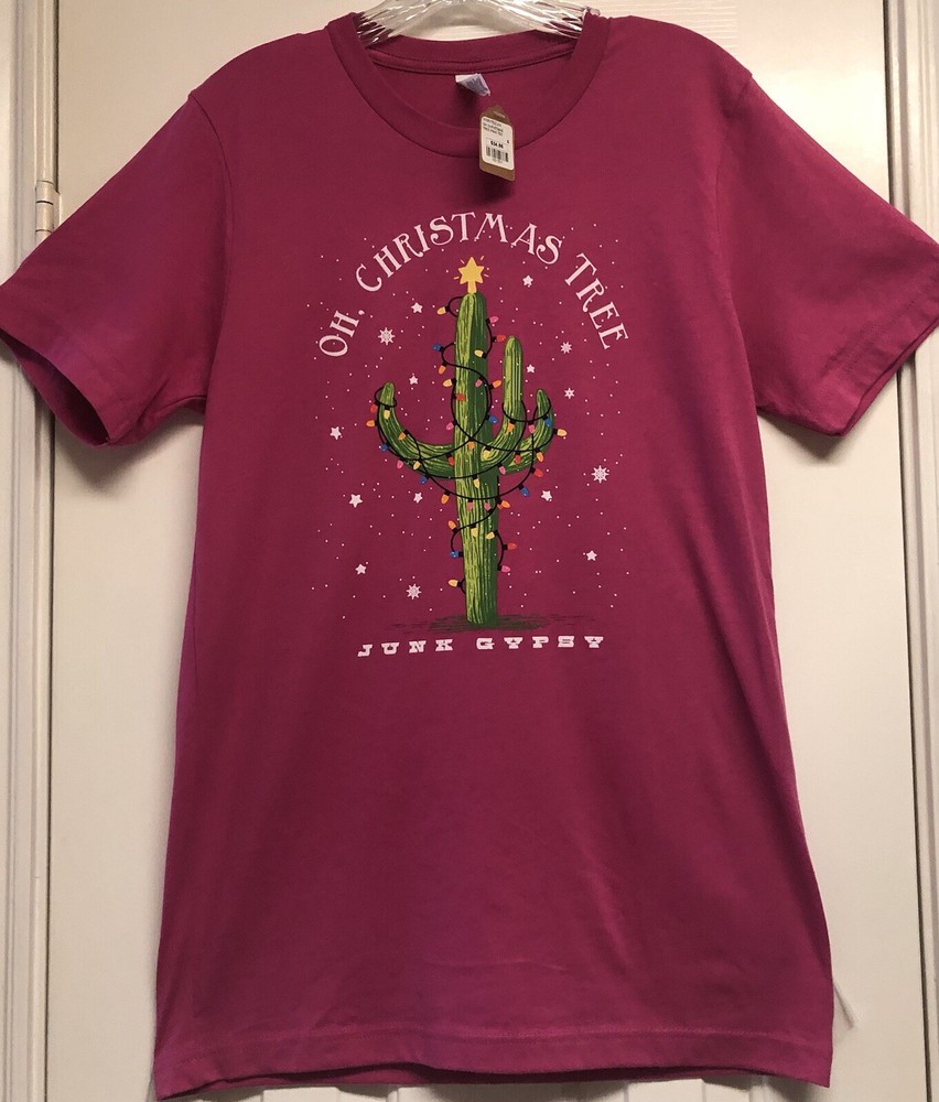 Junk Gypsy Texas Cacti Christmas Tree T-Shirt NWT Medium Rare Cute