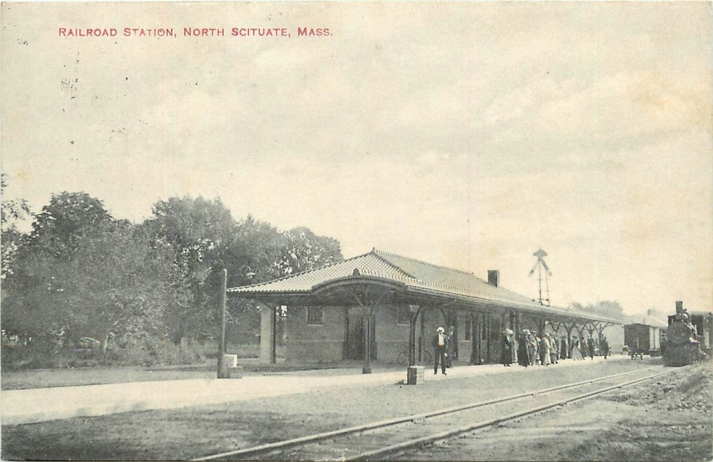 1911 Scituate Massachusetts Railroad Station Postcard 26-3676