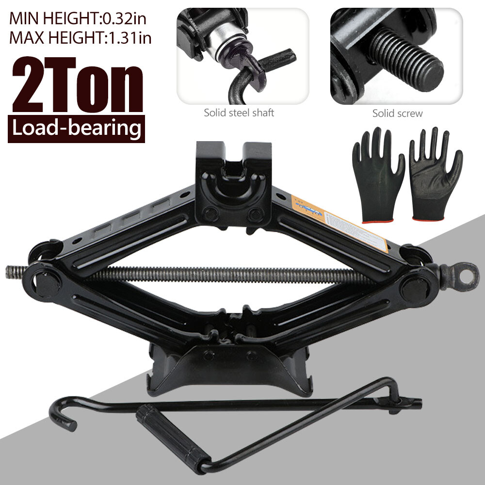 2 Ton Heavy Duty Scissor Jack Car Van Vehicles Stand Tire Wheel Lug Wrench Tool