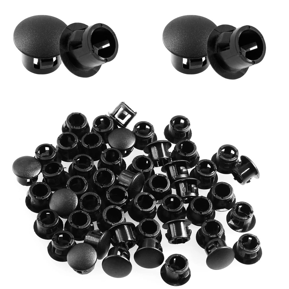 Bivethoi 50 PCS Plastic Hole Covers 6mm / 1/4 Inch, Black Flush Type Snap in ...