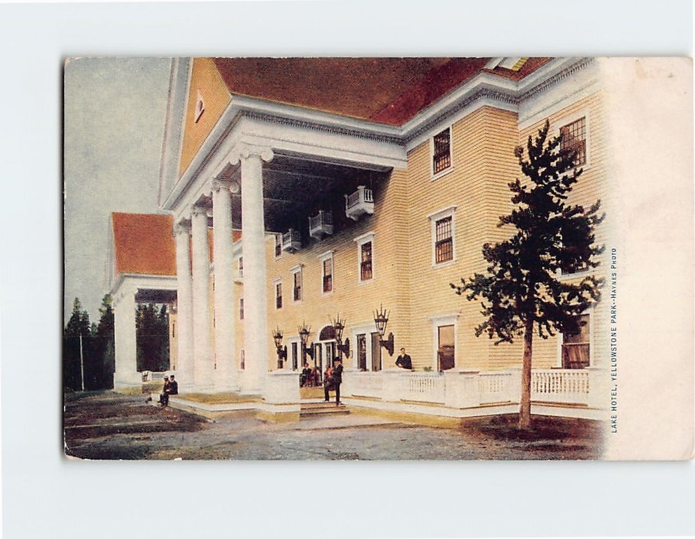 Postcard Lake Hotel Yellowstone Park Wyoming USA