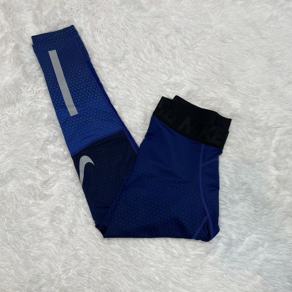 Nike Pro HyperWarm Pants Mens XL Compression Leggings Thermal Blue 802014