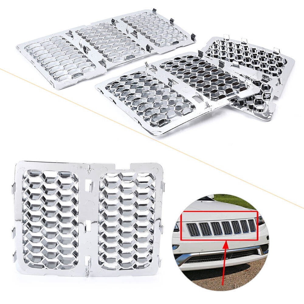 Honeycomb Mesh Grille Inserts Fit Jeep Grand Cherokee 2016-2019 2018 2017 Car co